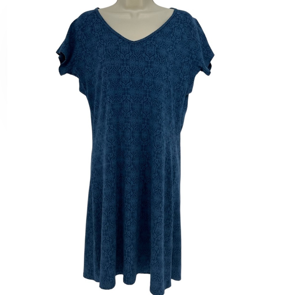 Kuhl Oriana Open Back Short Sleeve Tidal Blue Dress Size M - Picture 2 of 9